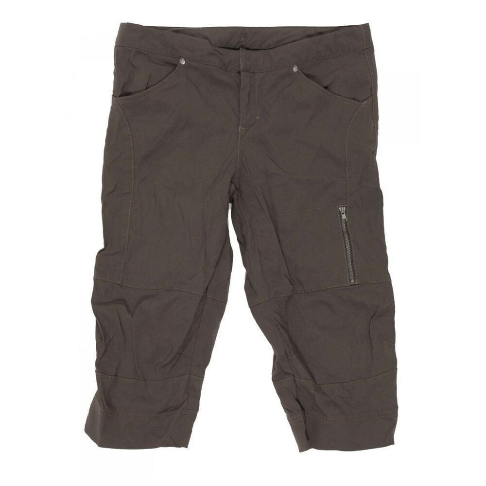 ATHLETA COMMUTER BROWN Bermuda CAPRI CROP PANTS sz 6